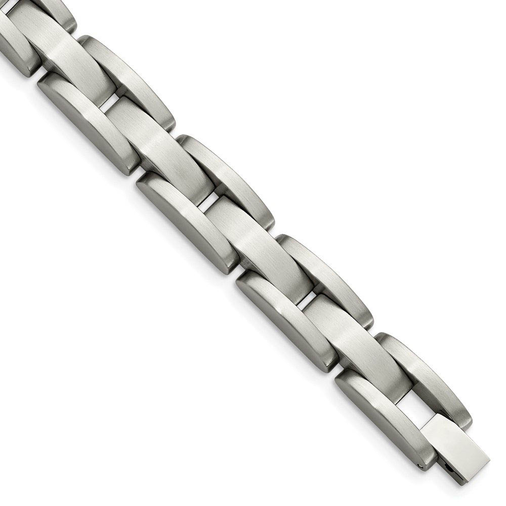 Men&#039;s Stainless Steel Brushed 9mm Link Bracelet, 8 Inch