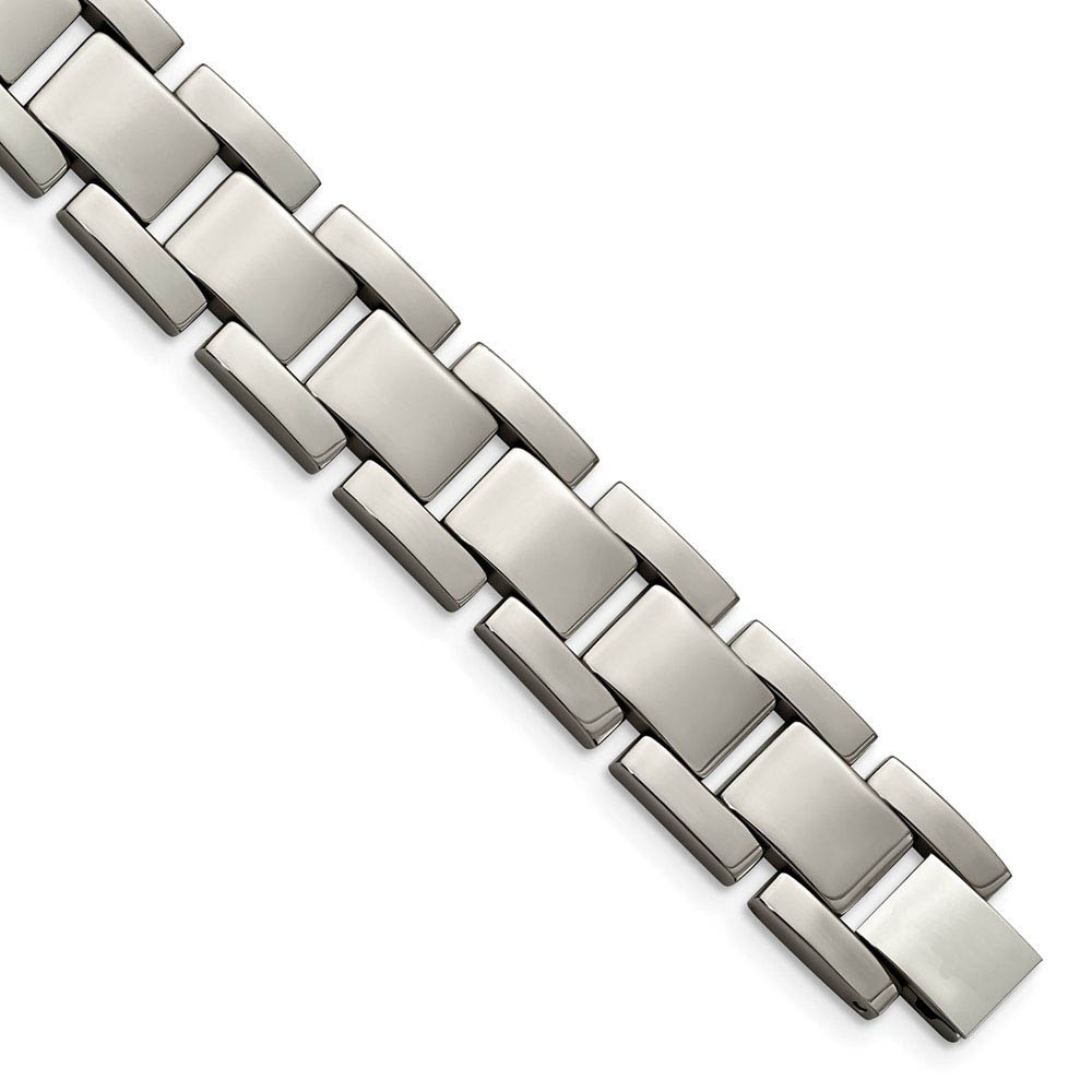 14mm High Polished Titanium Link Bracelet