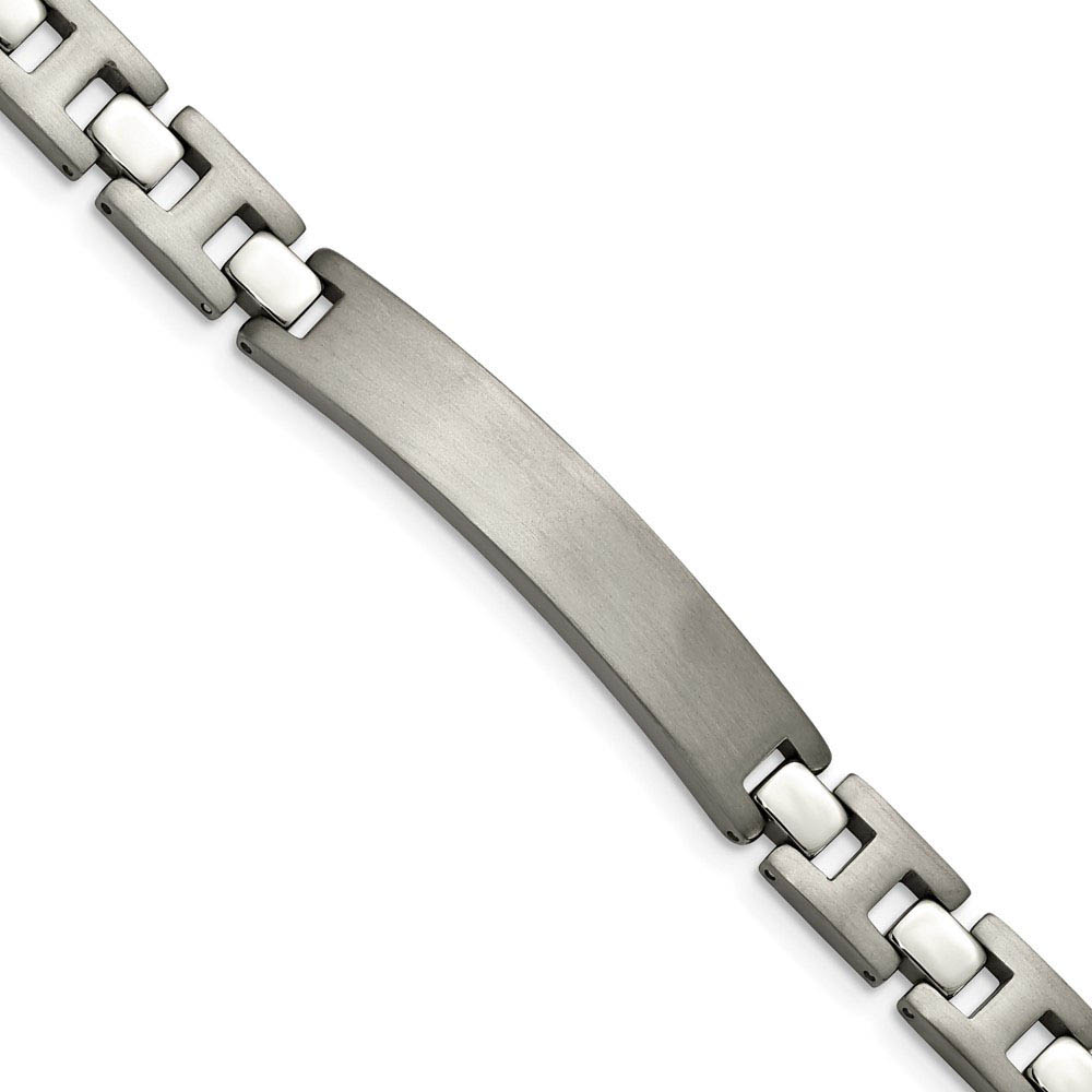 8mm Men's Engravable I.D. Titanium Link Bracelet