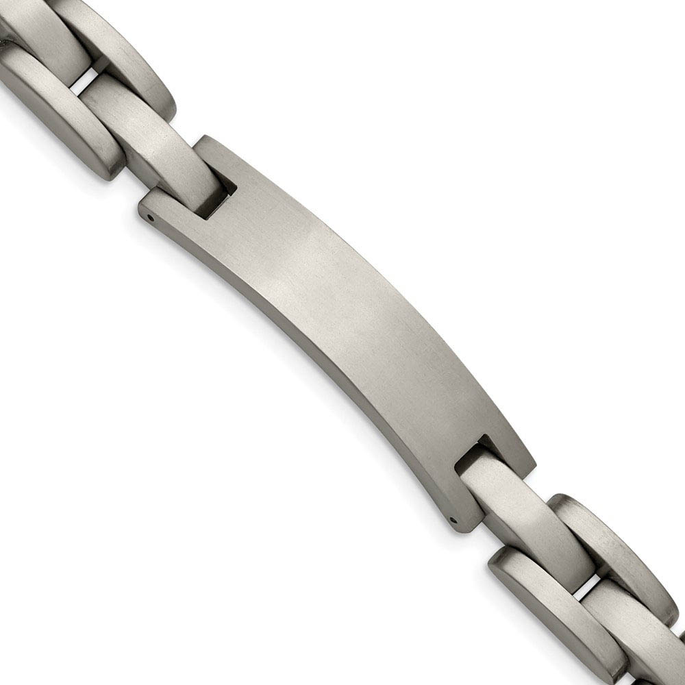 Men&#039;s 10mm Engravable Id Titanium Satin Link Bracelet - 8.75 Inch