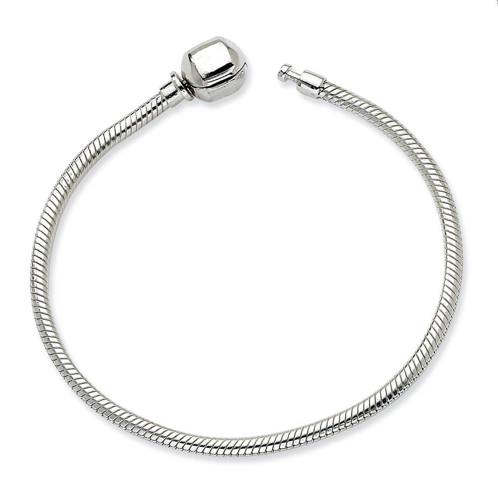 Sterling Silver 3mm Chain Snake Starter Bead Charm Bracelet