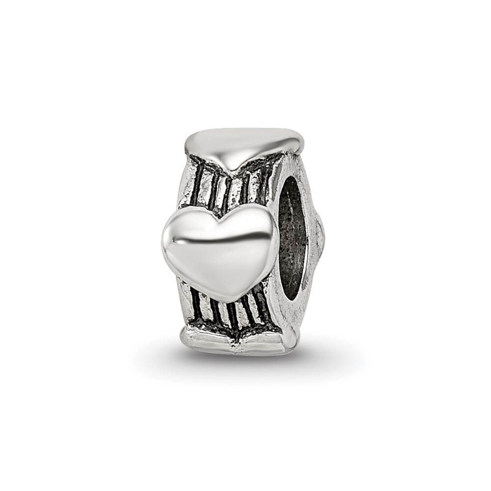 Sterling Silver Polished Heart Bead Charm