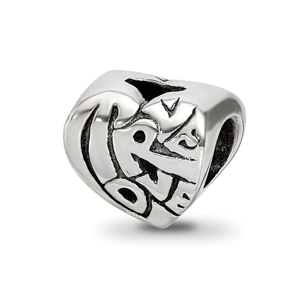 Sterling Silver True Love Heart Bead Charm