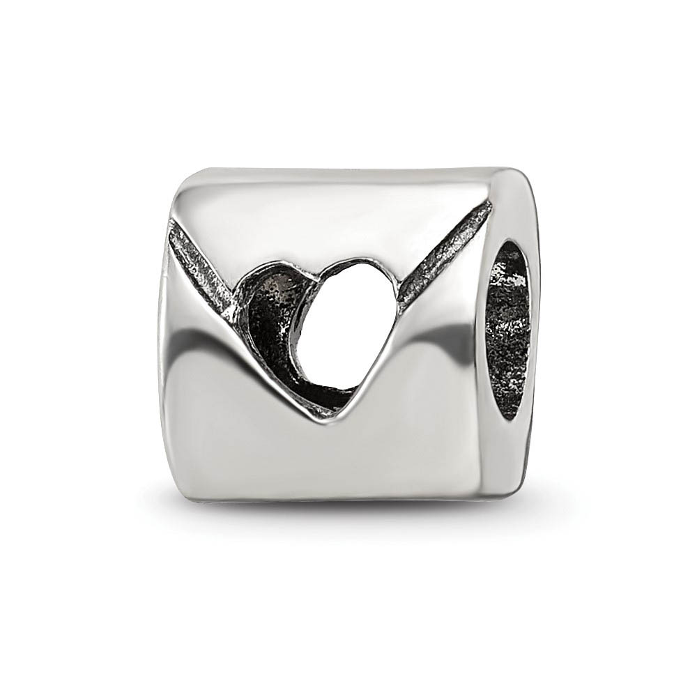 Love Note Charm in Silver for 3mm Bead Bracelets