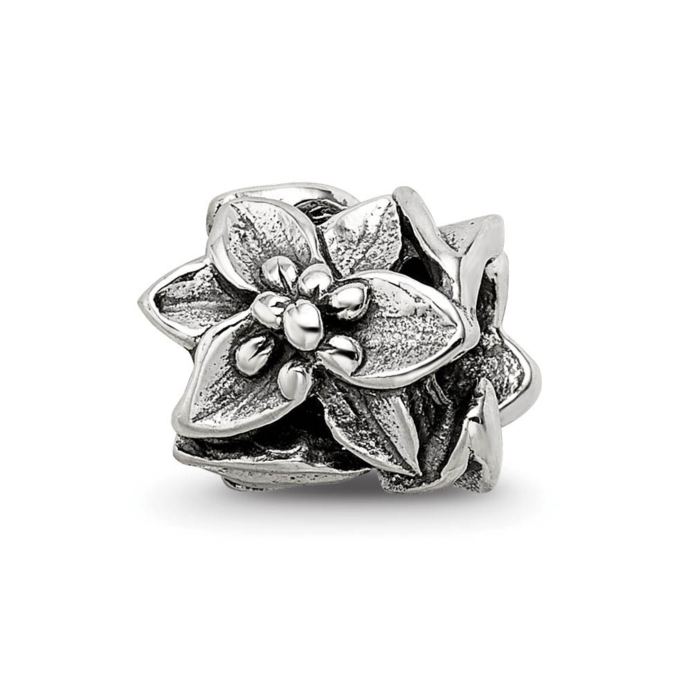 Sterling Silver Plumeria Bead Charm