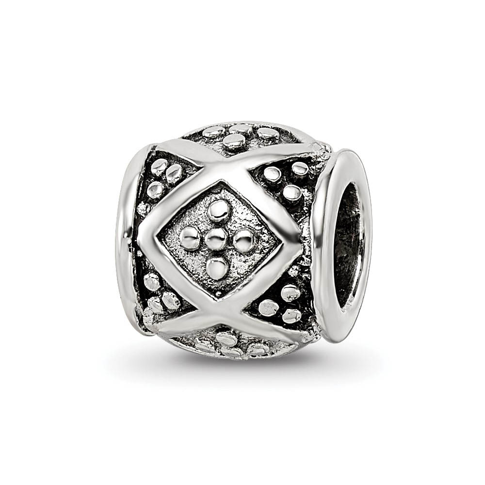 Sterling Silver Dotted Bali Bead Charm