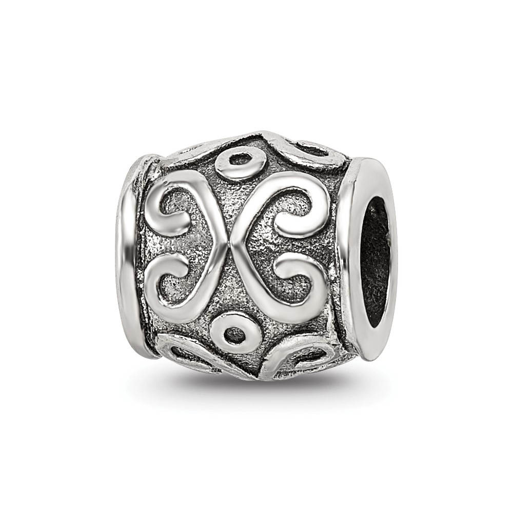 Sterling Silver Scroll Bali Bead Charm