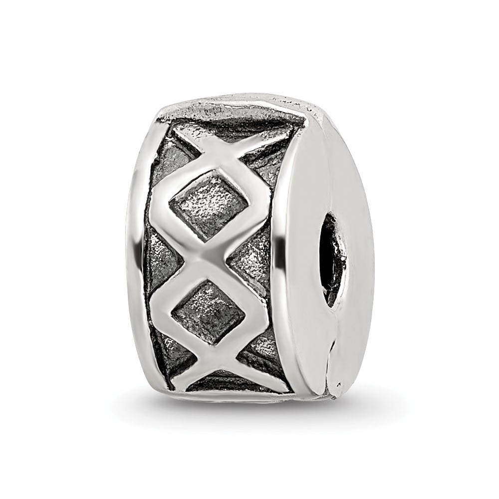 Sterling Silver Hinged X Clip Bead Charm