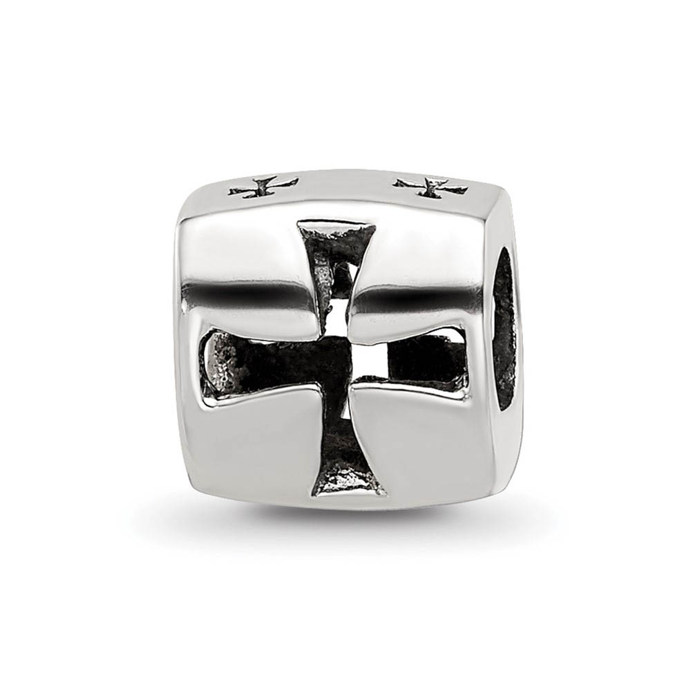 Sterling Silver Maltese Cross Bead Charm