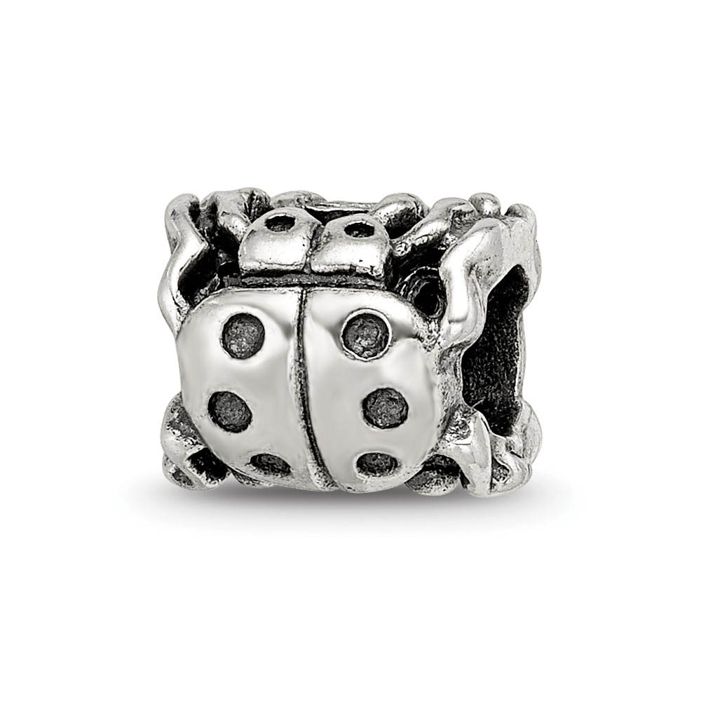 Sterling Silver High Polished Ladybug Bead Charm