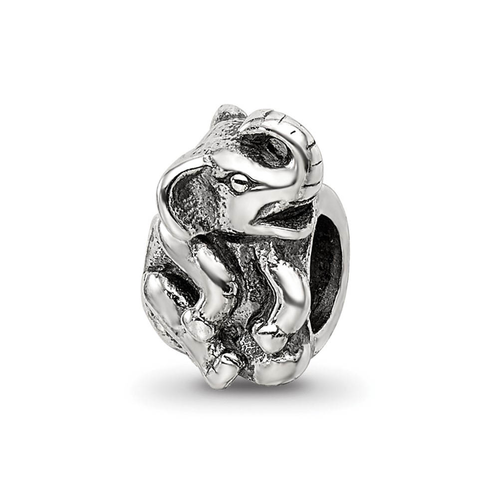 Sterling Silver Sitting Elephant Bead Charm