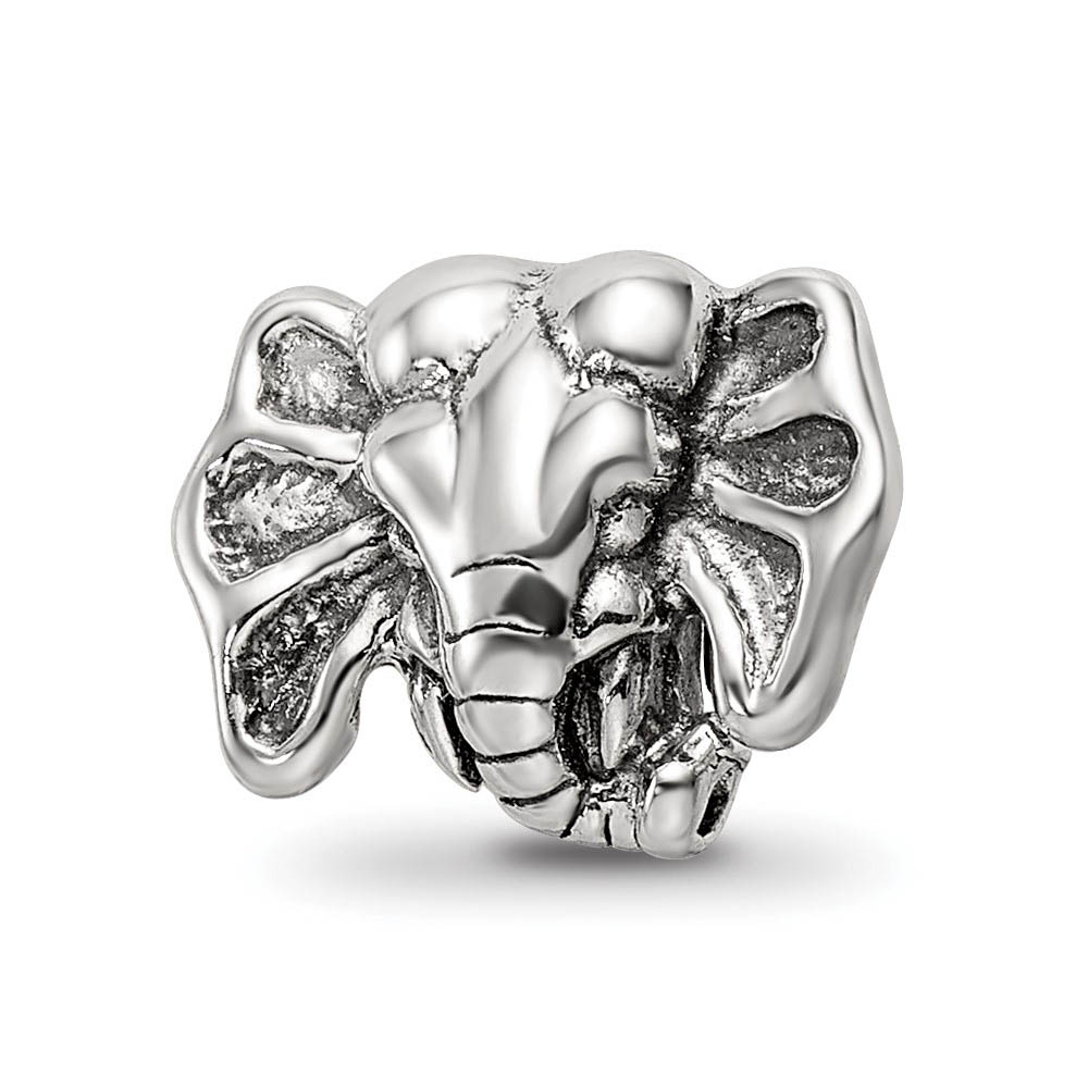 Sterling Silver Elephant Head Bead Charm