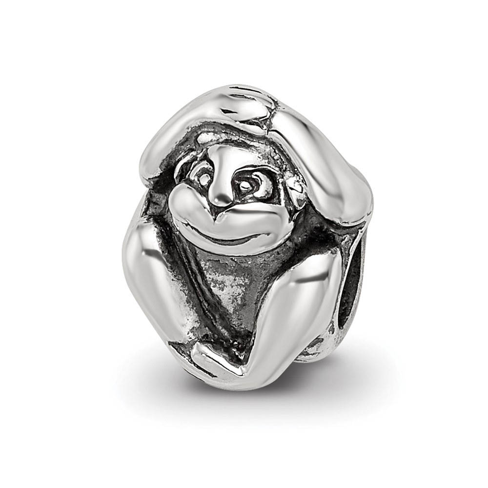 Sterling Silver Laughing Monkey Bead Charm