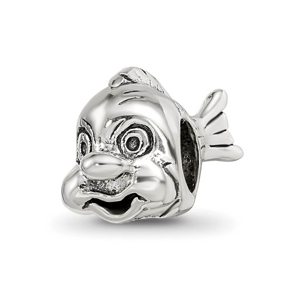 Sterling Silver Animated Fish Bead Charm