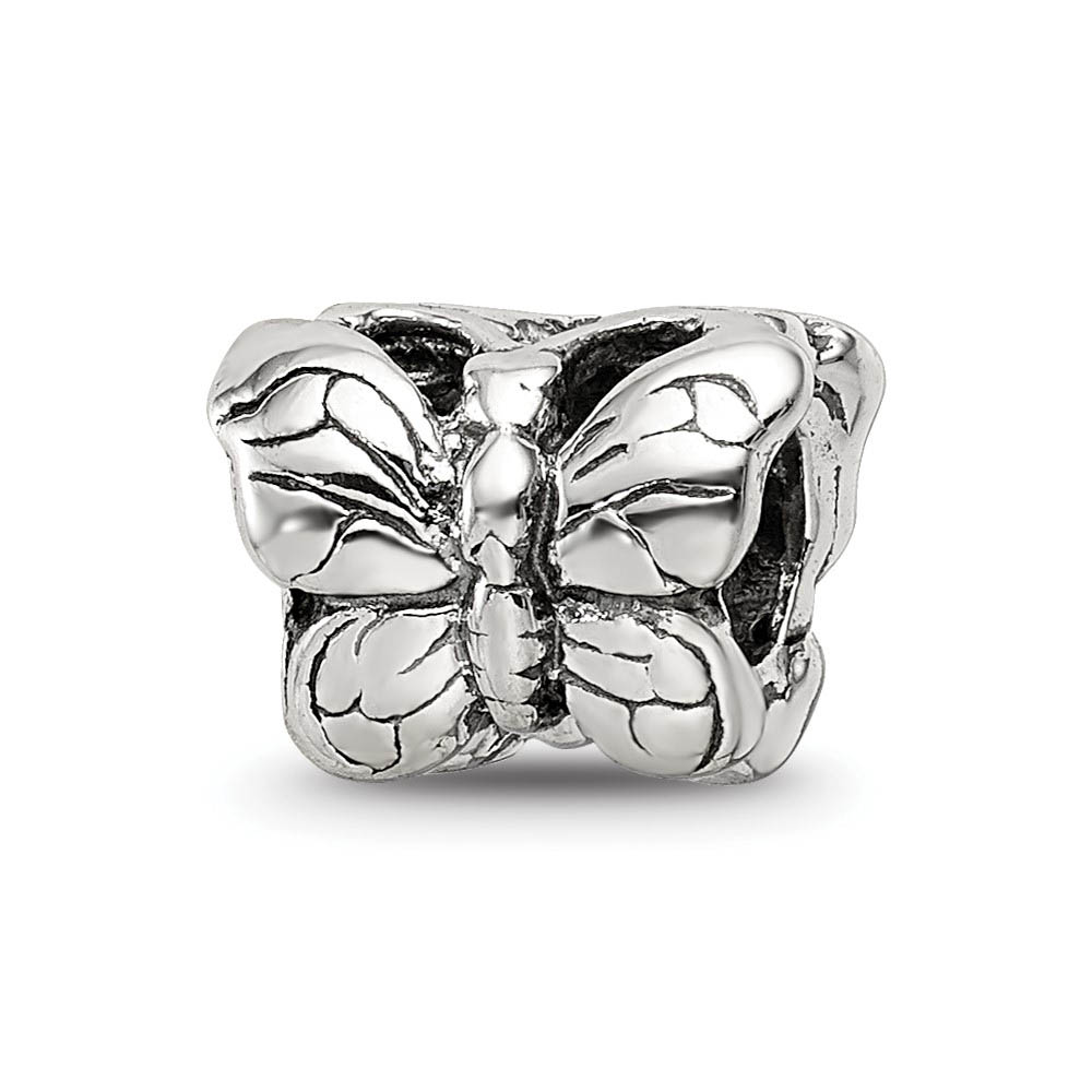 Sterling Silver Polished Butterfly Bead Charm