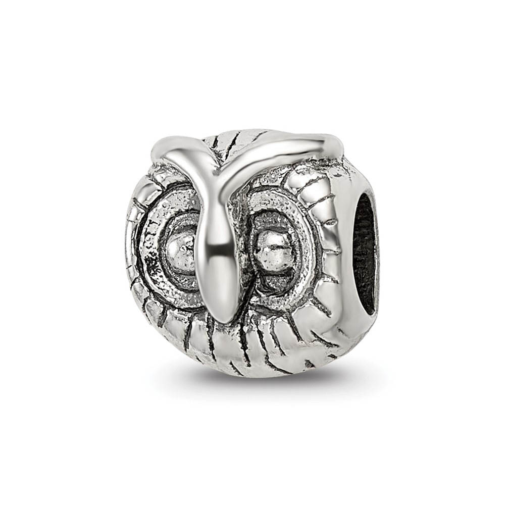 Sterling Silver Owl Head Bead Charm
