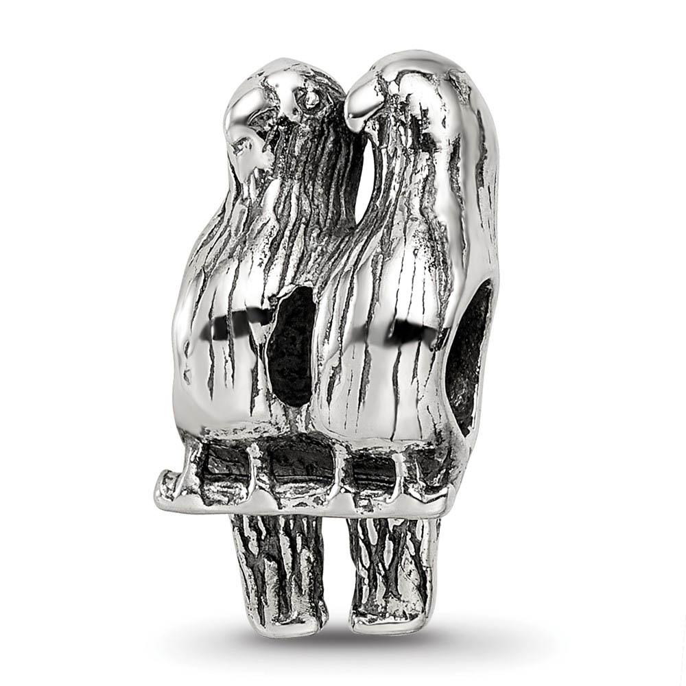 Sterling Silver Lovebirds Bead Charm