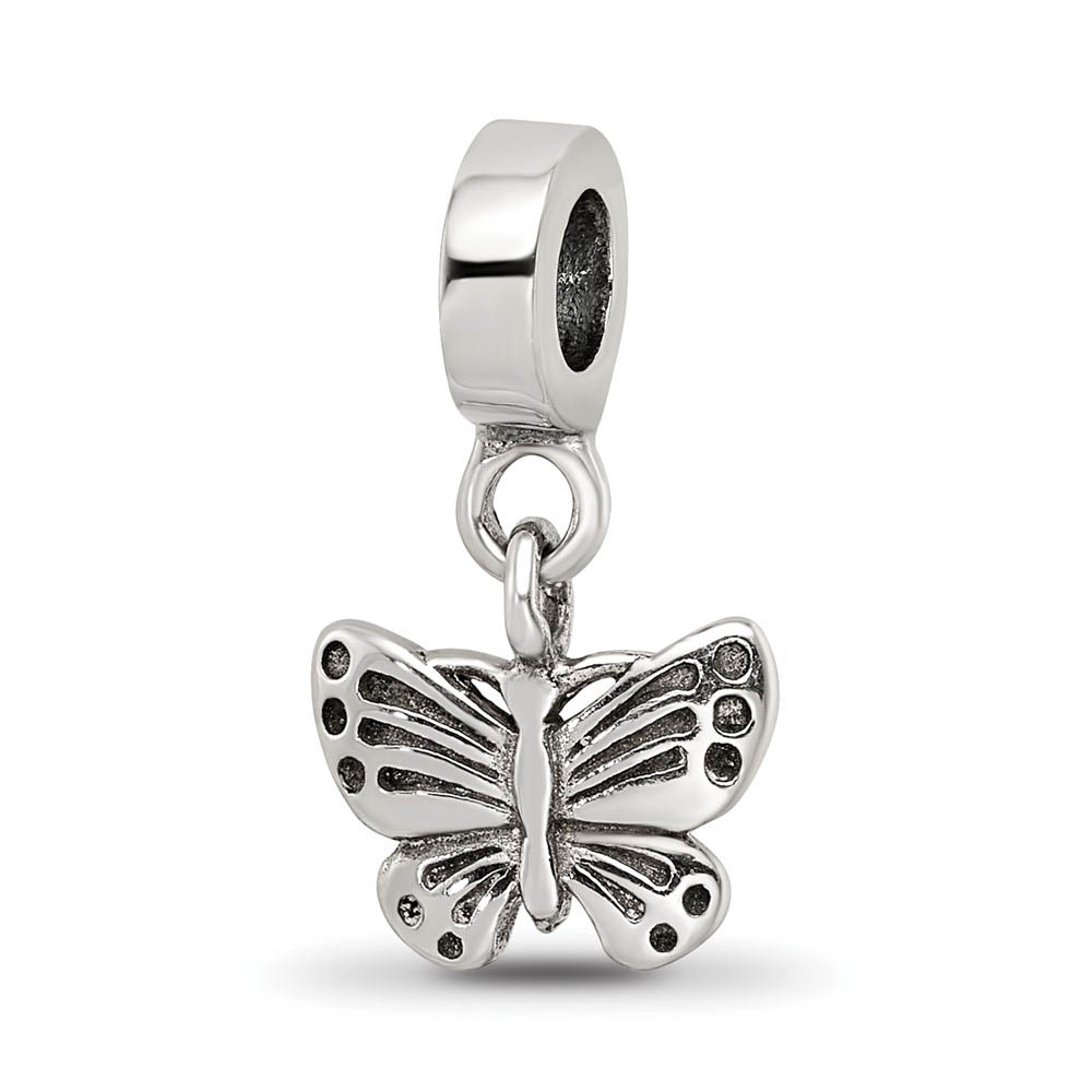 Sterling Silver Butterfly Dangle Bead Charm