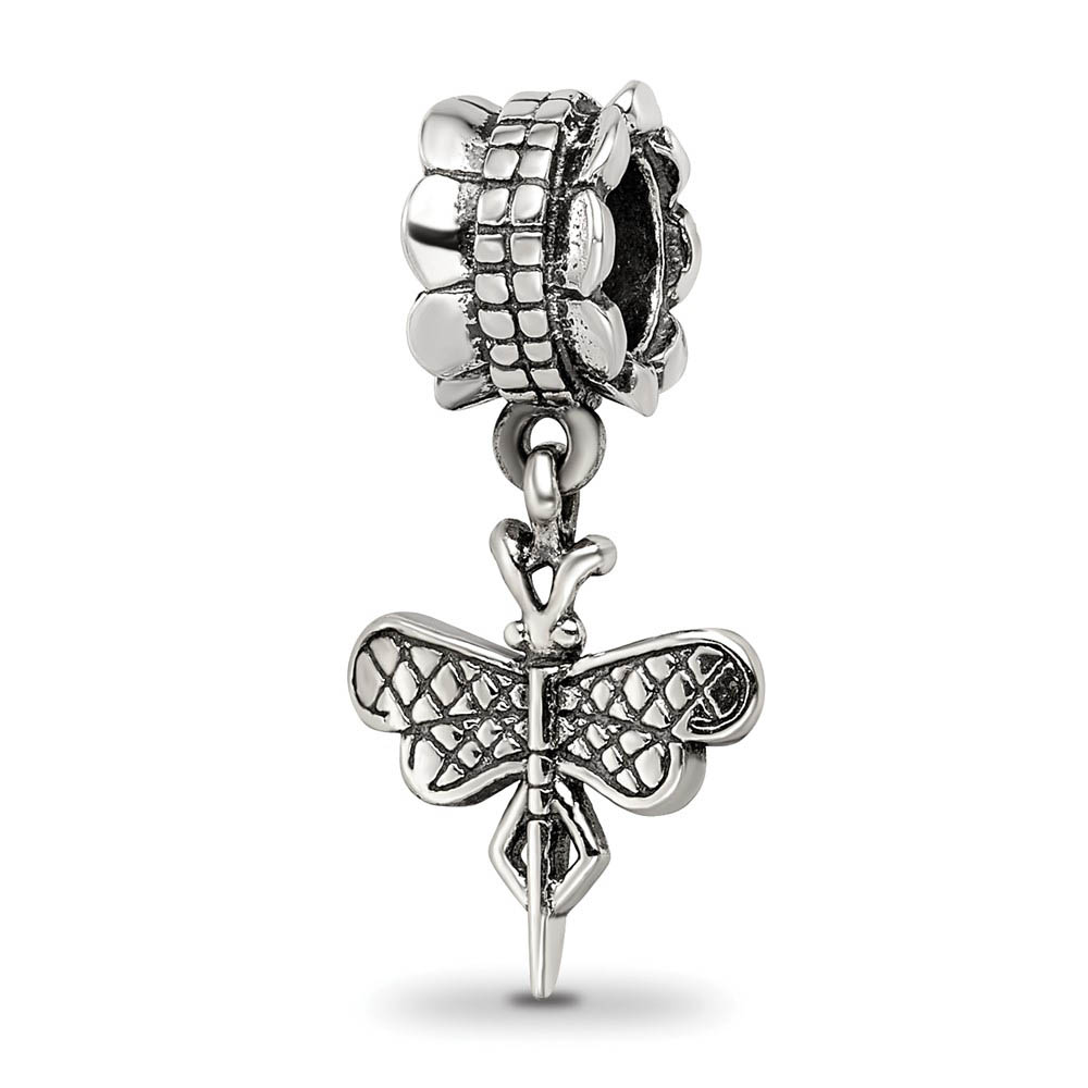 Sterling Silver Dragonfly Dangle Bead Charm