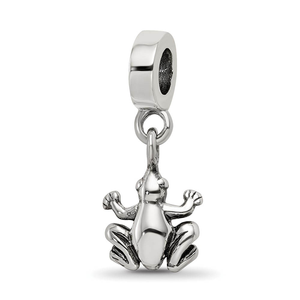 Sterling Silver Frog Dangle Bead Charm