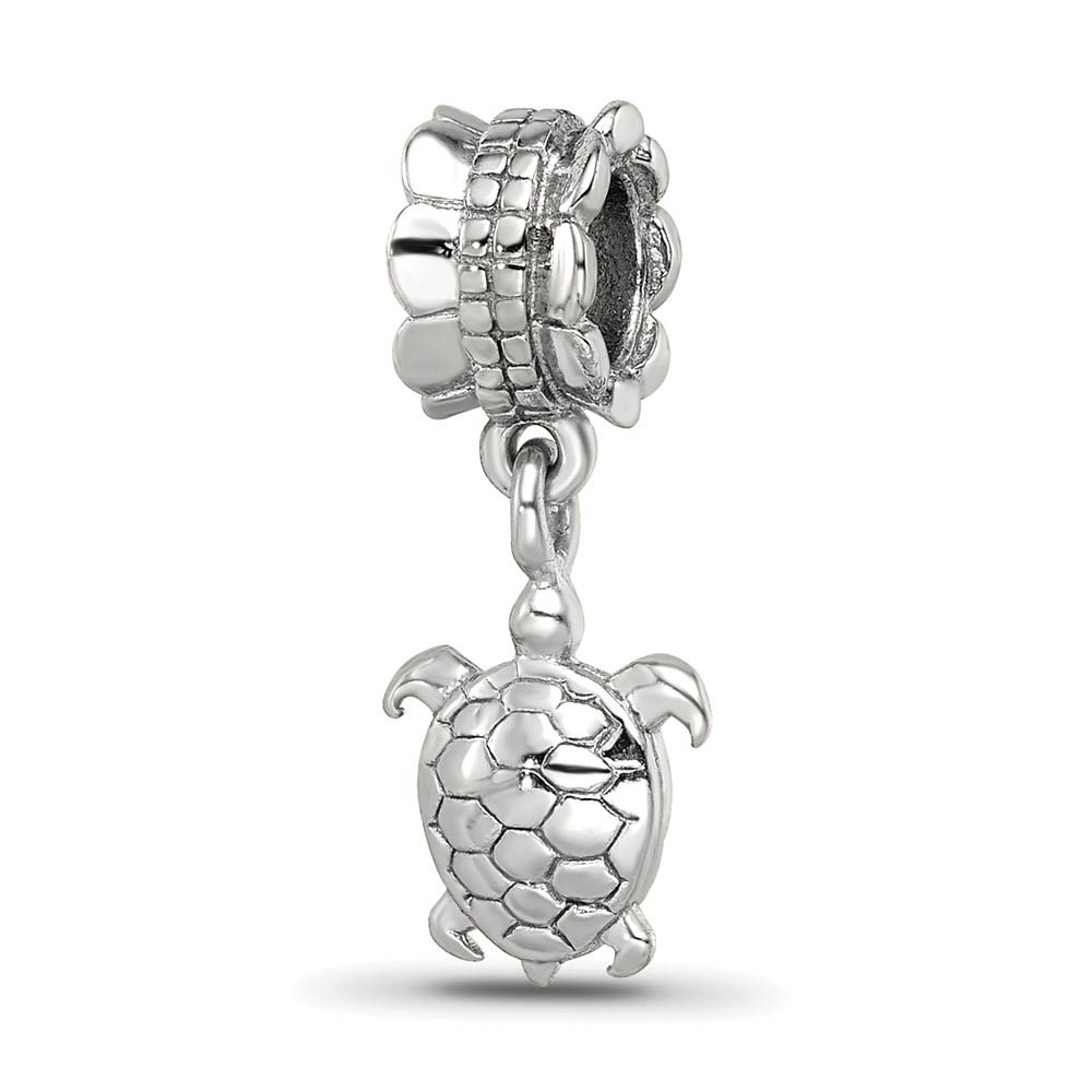 Sterling Silver Turtle Dangle Bead Charm