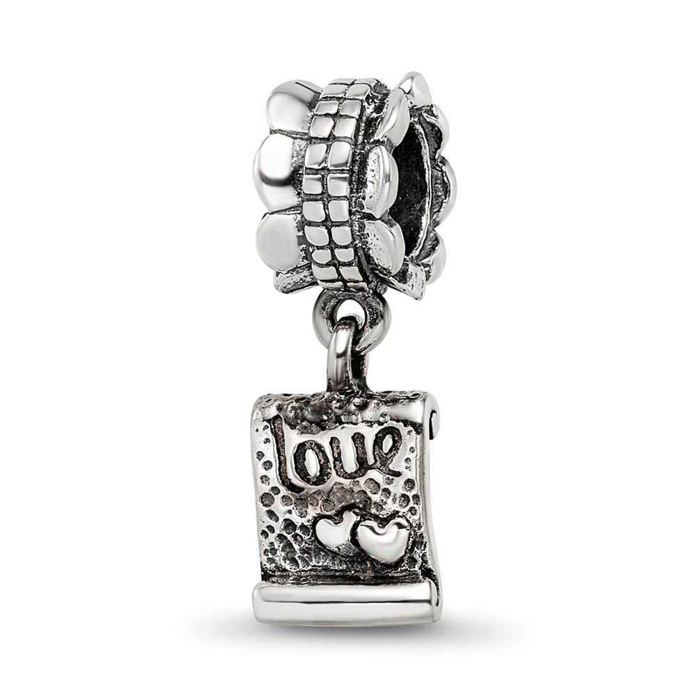Sterling Silver Love Letter Dangle Bead Charm