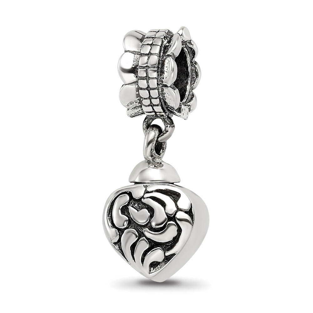 Sterling Silver Heart Ash Holder Bead Charm