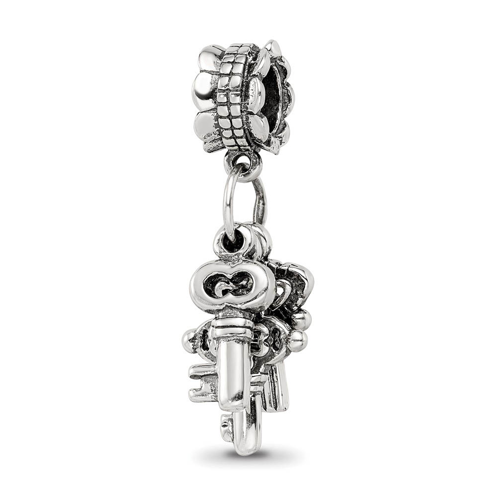Sterling Silver Dangling Keys Bead Charm