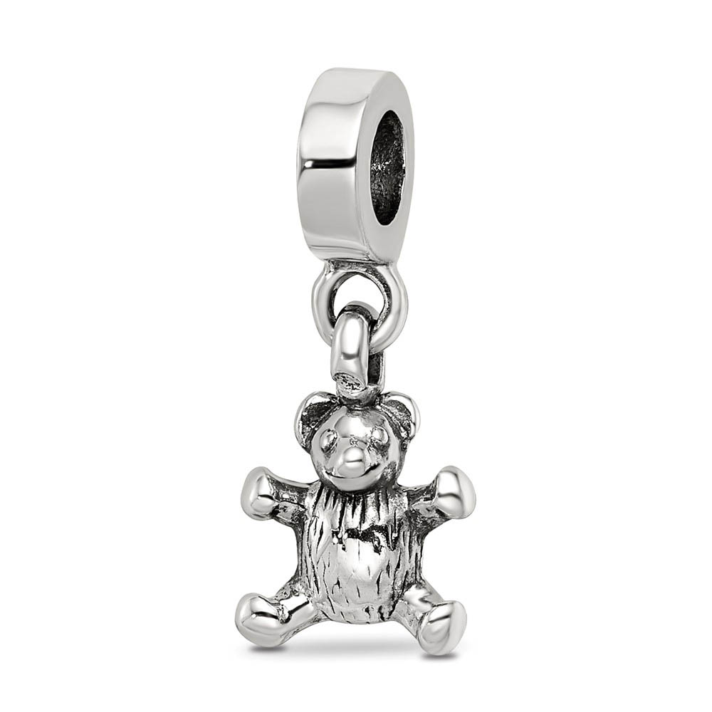 Sterling Silver Teddy Bear Dangle Bead Charm