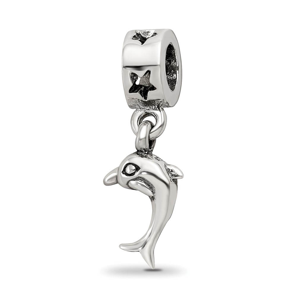 Sterling Silver Dolphin Dangle Bead Charm