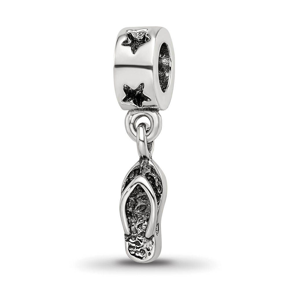 Sterling Silver Flip Flop Dangle Bead Charm
