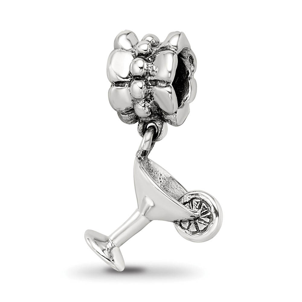 Sterling Silver Margarita Glass Dangle Bead Charm
