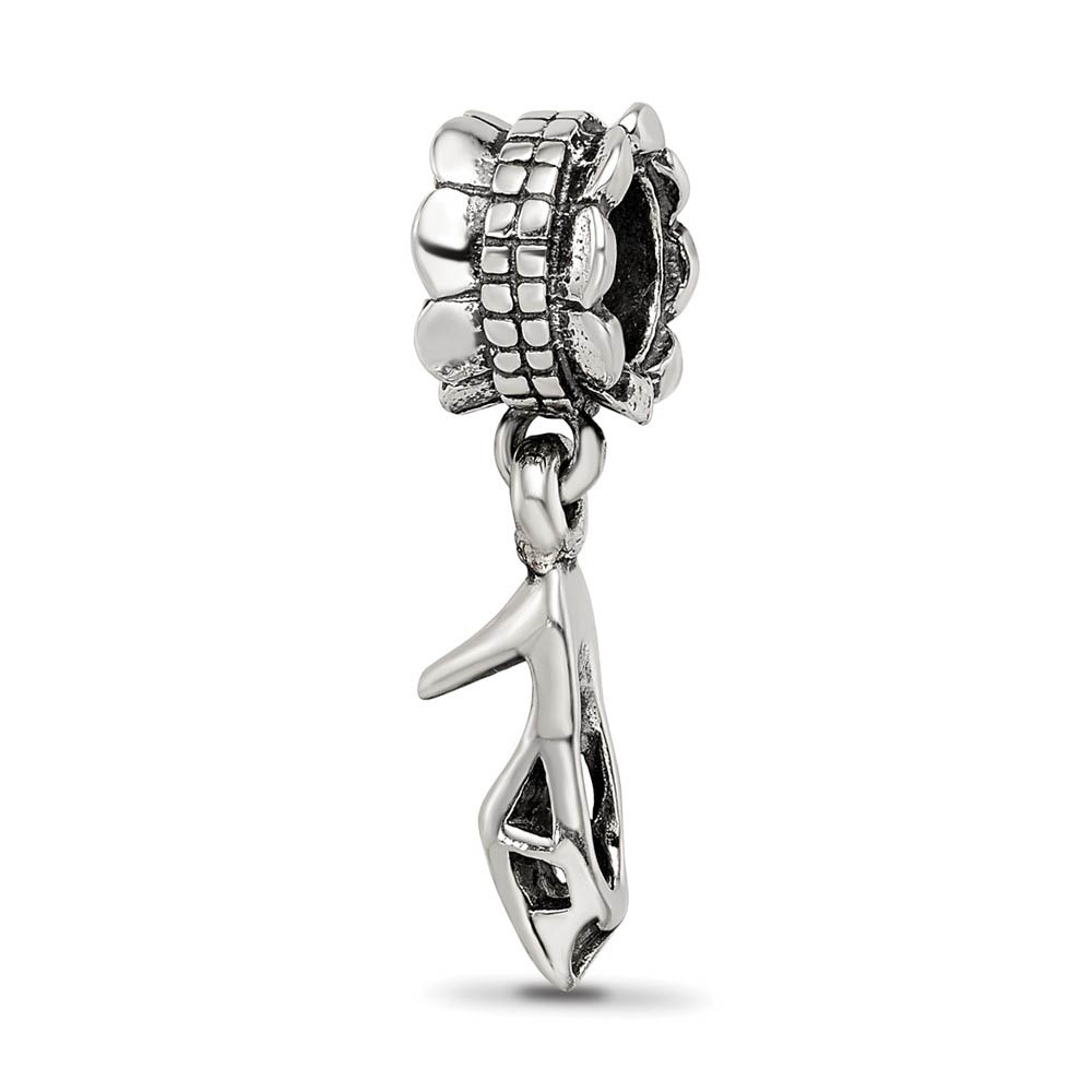 Sterling Silver High Heel Dangling Shoe Bead Charm