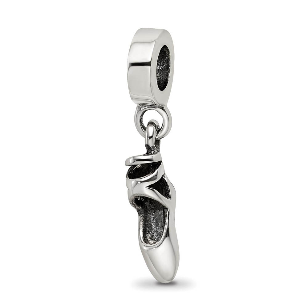 Sterling Silver Ballet Shoe Dangle Bead Charm