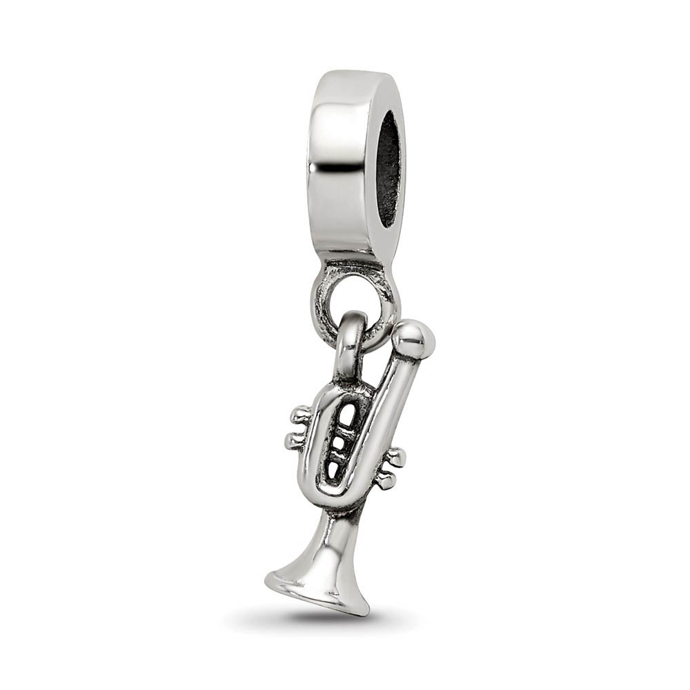 Sterling Silver Trumpet Dangle Bead Charm