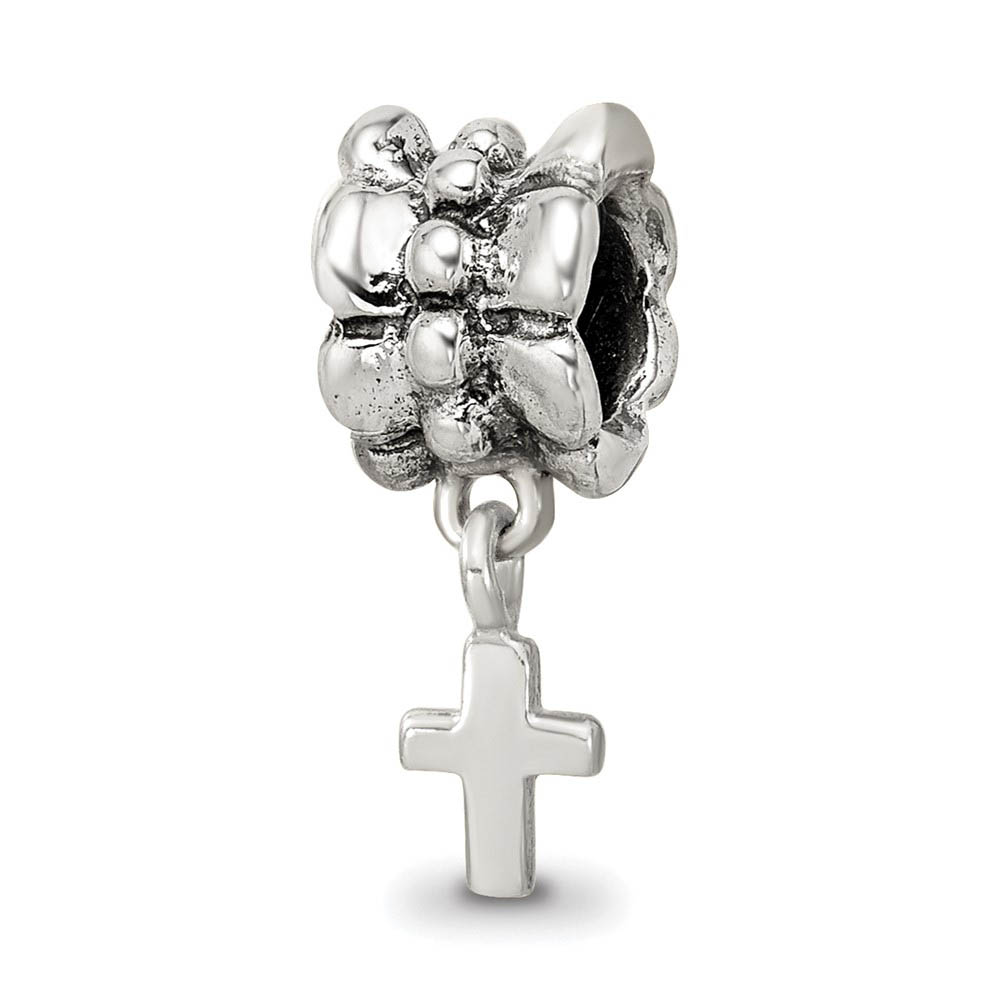 Sterling Silver Latin Cross Dangle Bead Charm