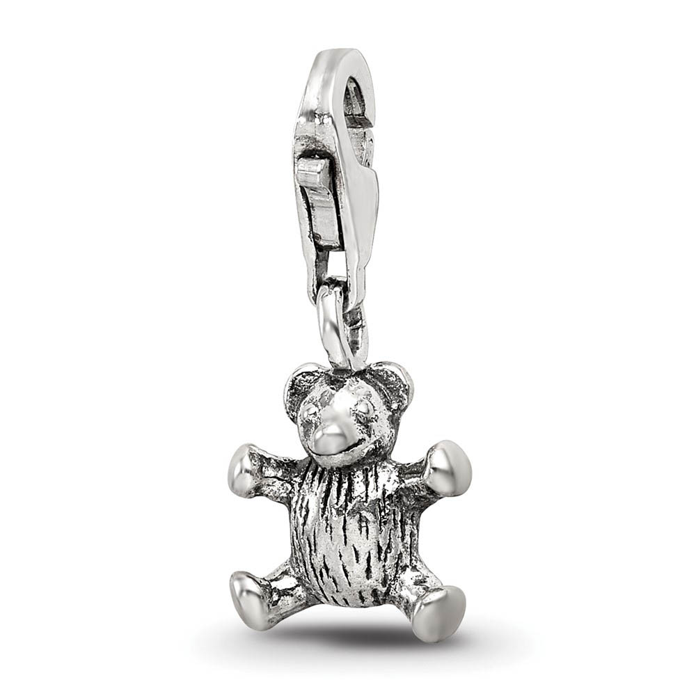 Sterling Silver Teddy Bear Clip-on Bead Charm