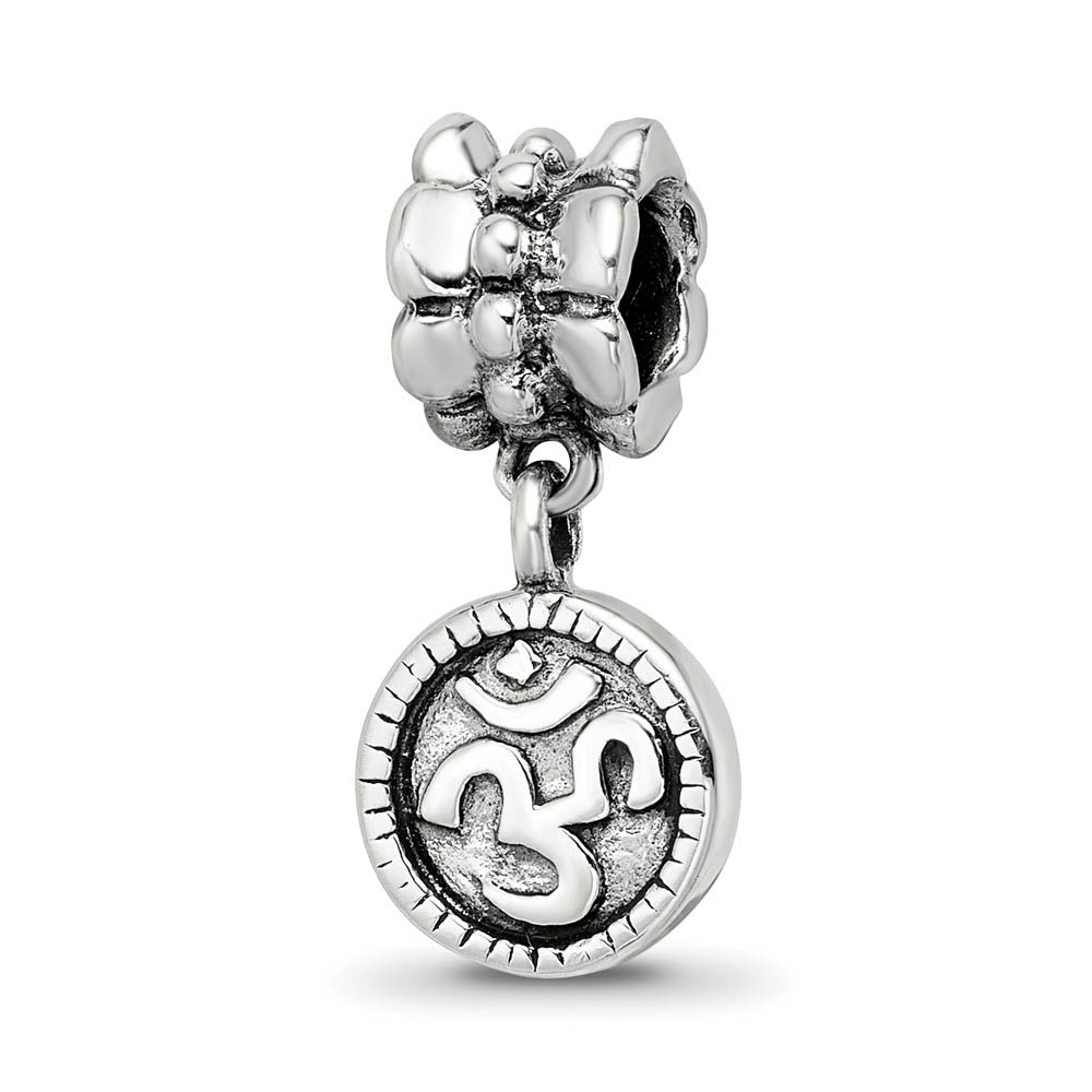 Sterling Silver Om or AUM Dangle Bead Charm