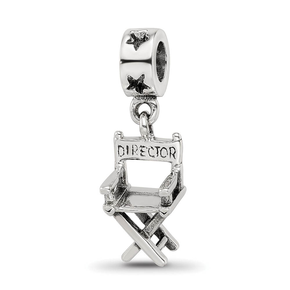 Sterling Silver Director's Chair Dangle Bead Charm