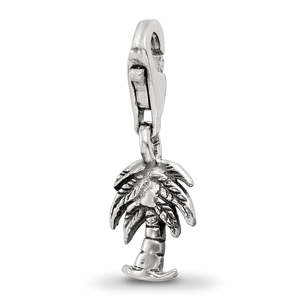Sterling Silver Palm Tree Clip-on Bead Charm