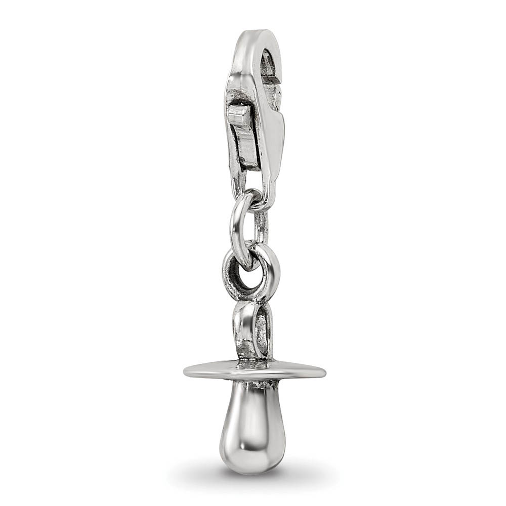 Sterling Silver Baby Pacifier Clip-on Bead Charm
