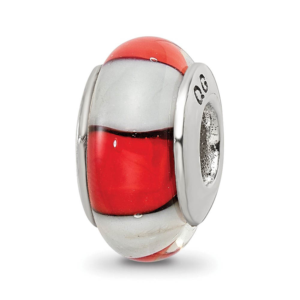 Multicolor Glass Sterling Silver Bead Charm