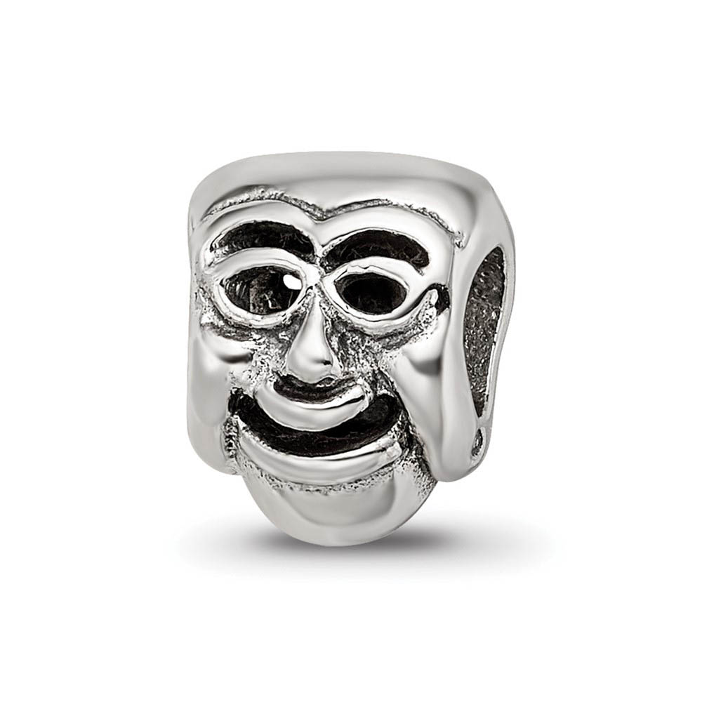 Sterling Silver Comedy Mask Bead Charm