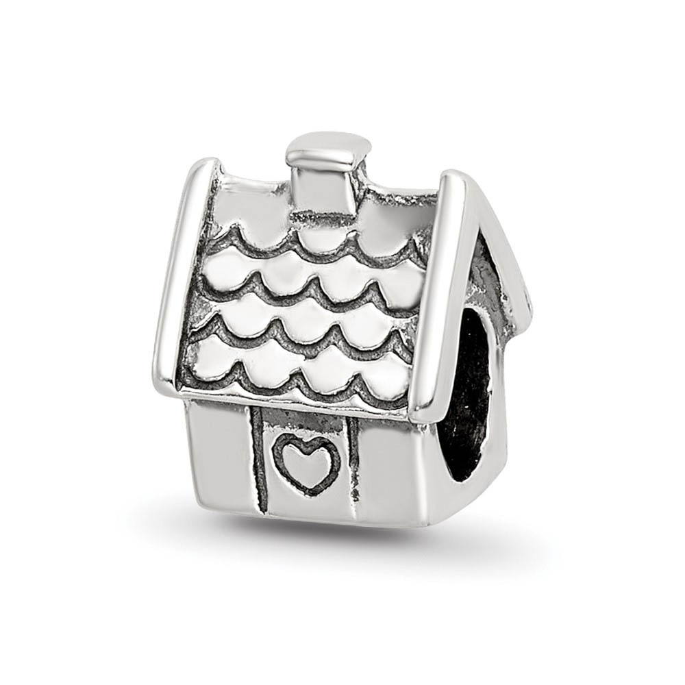 Sterling Silver House Bead Charm