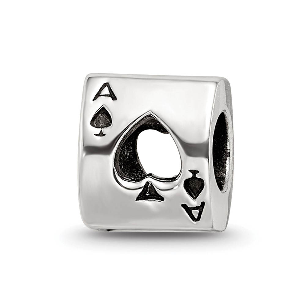 Sterling Silver Ace of Spades Bead Charm