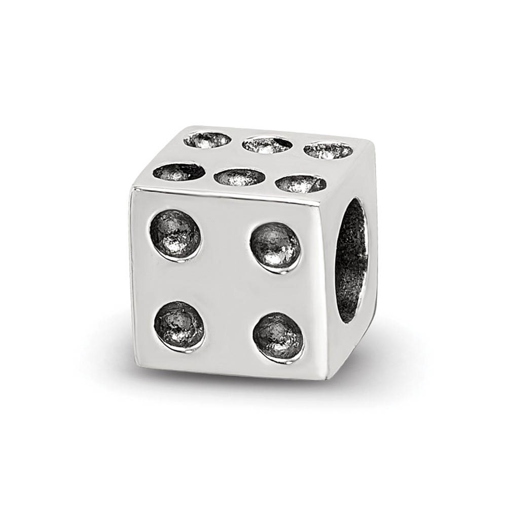 Sterling Silver Lucky Dice Bead Charm