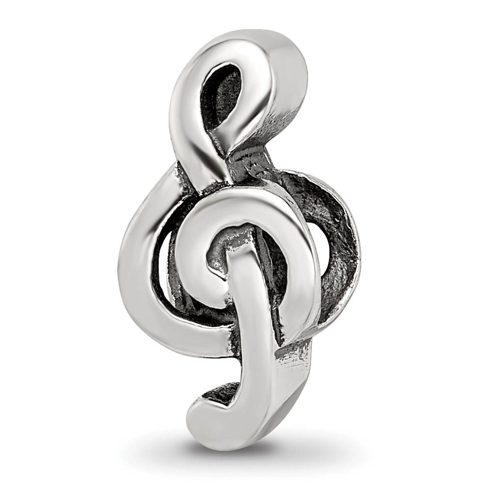 Sterling Silver Treble Clef Bead Charm