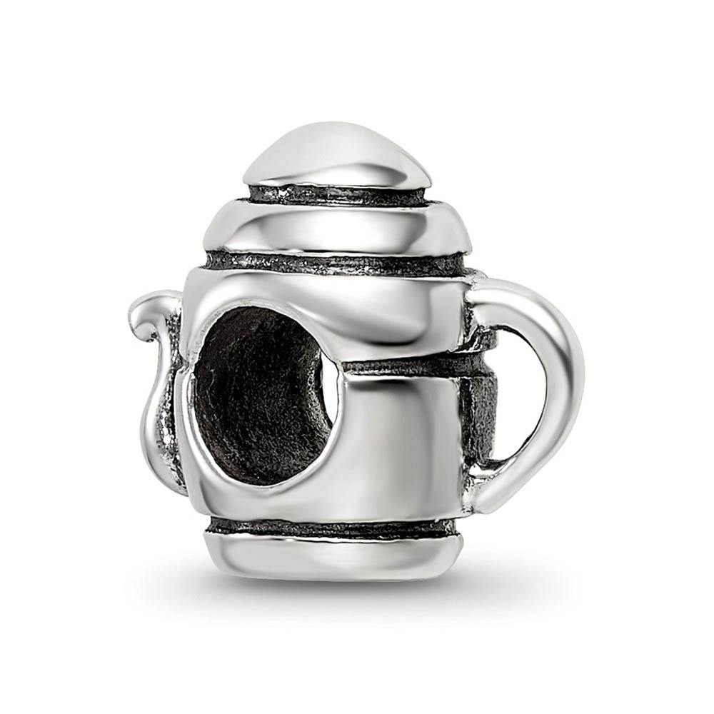 Teapot Charm in Silver for 3mm Bead and Charm Bracelets