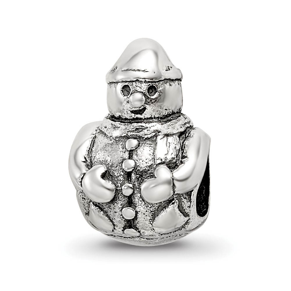 Snowman Charm in Silver for 3mm Charm Bracelets