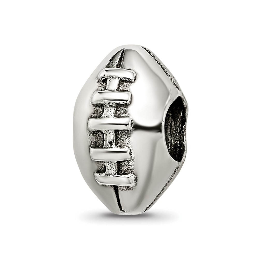 Sterling Silver Polished Football Bead Charm